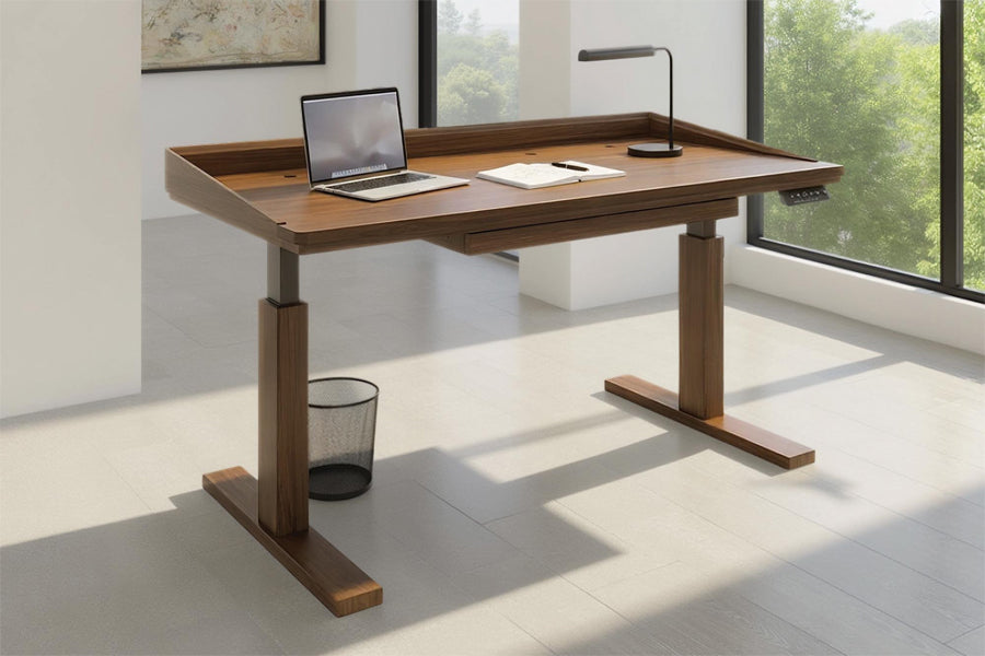 Odin Sit-Stand Desk by Copeland Furniture, showing odin sit-stand desk in live shot.