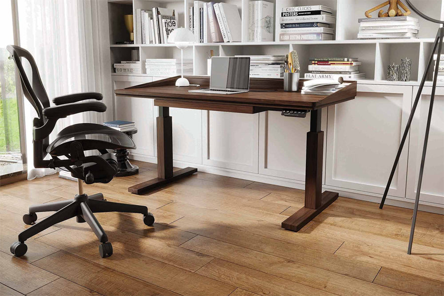 Odin Sit-Stand Desk by Copeland Furniture, showing odin sit-stand desk in live shot.