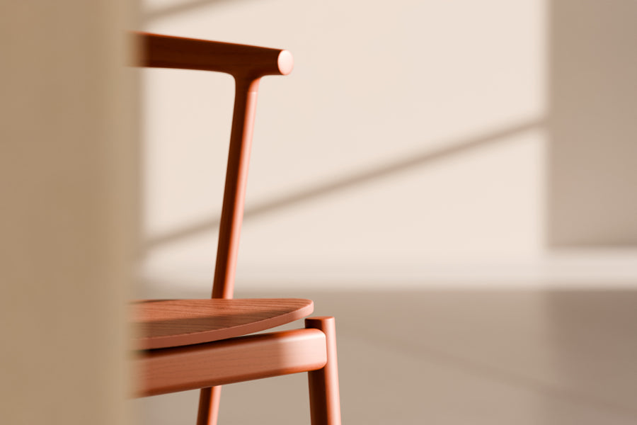Odin Stool by B&T, showing closeup view of odin stool in live shot.