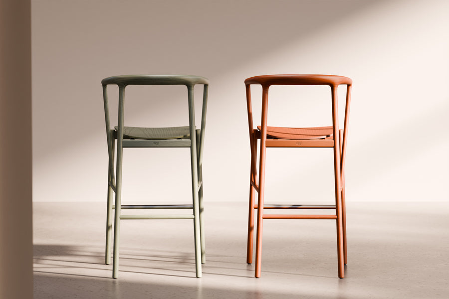 Odin Stool by B&T, showing odin stools in live shot.