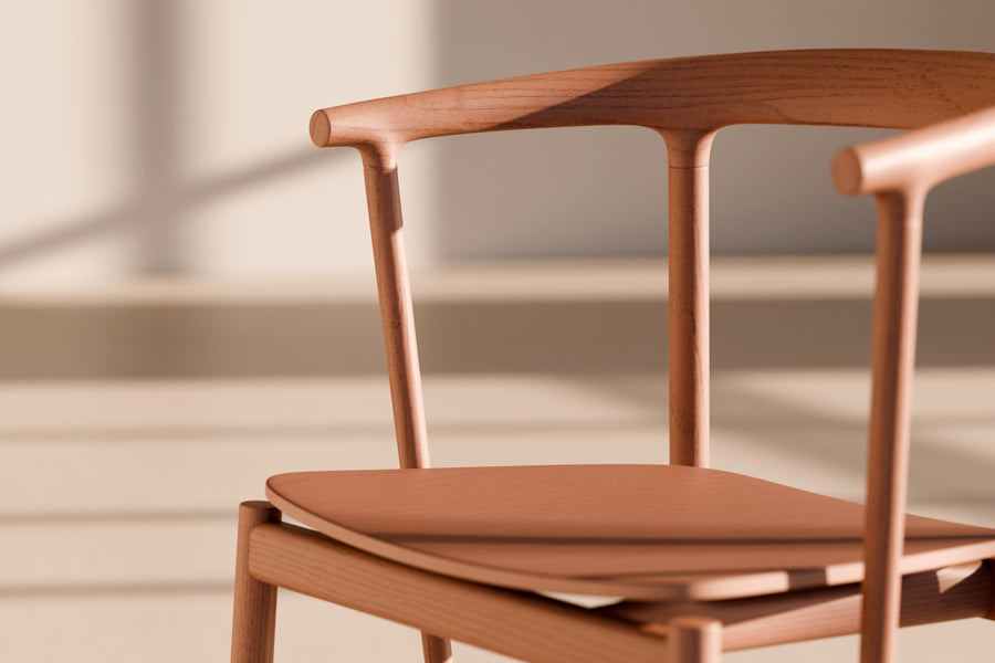 Odin Stool by B&T, showing closeup view of odin stool in live shot.