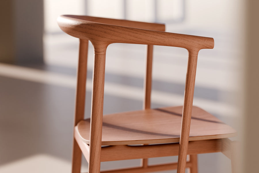 Odin Stool by B&T, showing closeup view of odin stool in live shot.