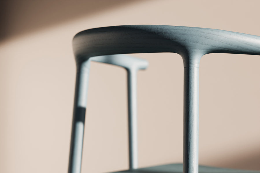 Odin Stool by B&T, showing closeup view of odin stool in live shot.