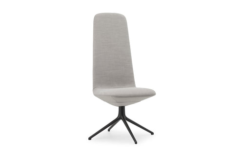 Off High 4L Aluminum Chair by Normann Copenhagen - Without Armrests, Black Powder Coated Aluminum, Remix Textiles Kvadrat Upholstery.
