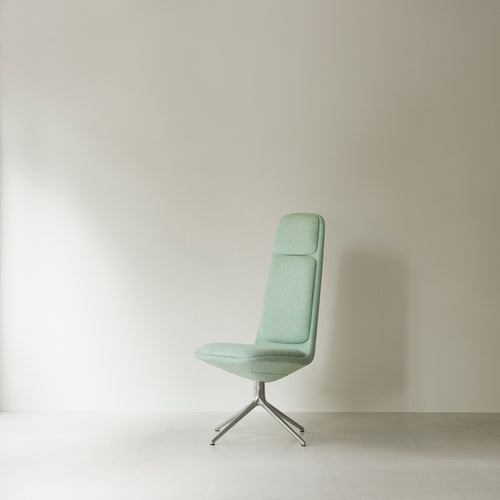 Off High 4L Aluminum Chair with Cushions by Normann Copenhagen, showing off high 4l aluminum chair with cushions in live shot.