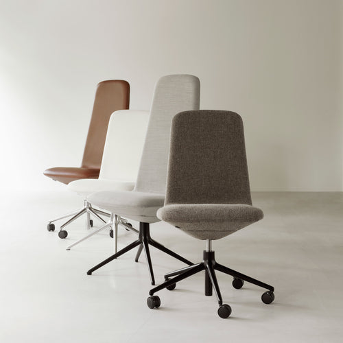 Off High 5W Gas Lift Aluminum Chair by Normann Copenhagen, showing off high 5w gas lift aluminum chair in live shot.