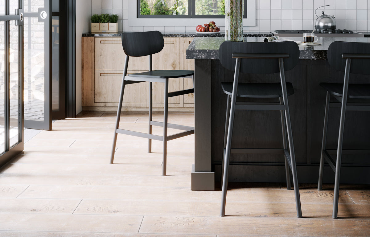 Ojai Metal Bar Stool by Kollektiff, showing ojai metal bar stools in live shot.