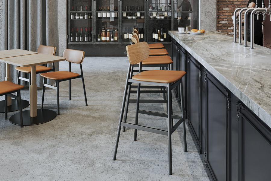 Ojai Metal Counter Stool by Kollektiff, showing ojai metal counter stools in live shot.
