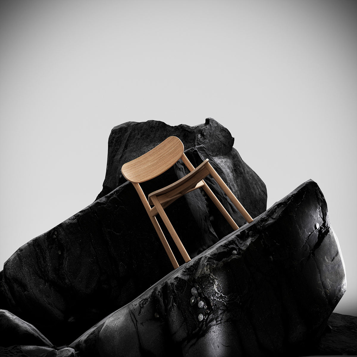 Ojai Wood Stool by Kollektiff, showing ojai wood stool in live shot.