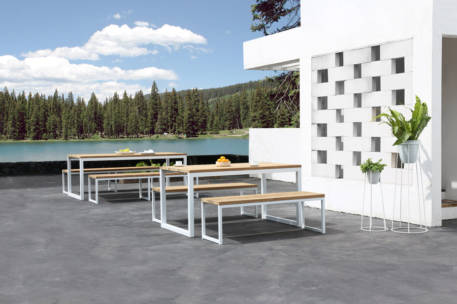 Oko Dining Table by Mamagreen, showing oko dining tables in live shot.