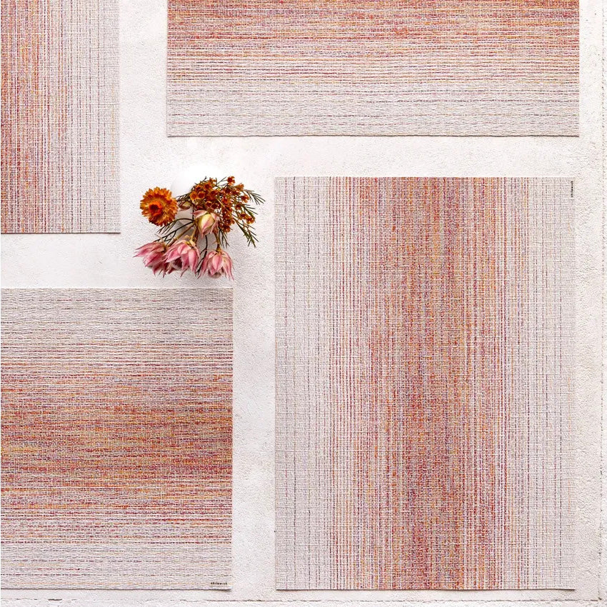 Ombre Tabletop by Chilewich, showing closeup view of ombre tabletops in live shot.
