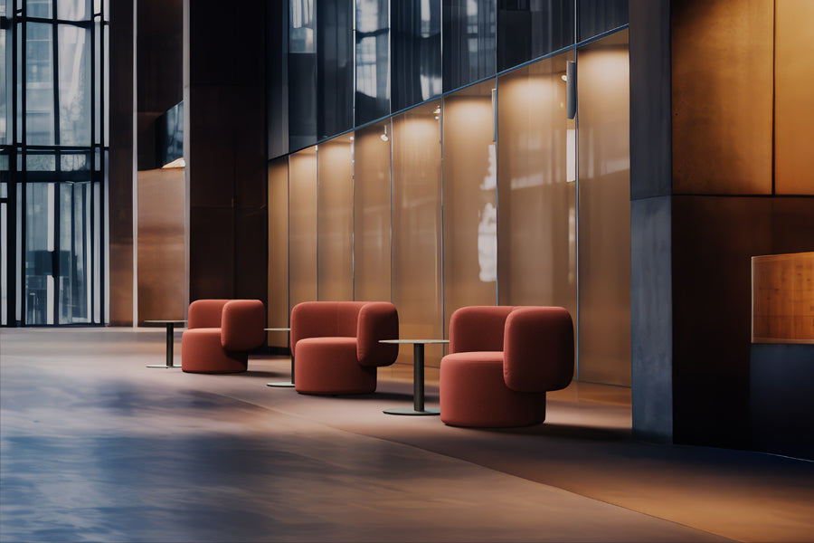 Ora Swivel Lounge Chair by B&T, showing ora swivel lounge chairs in live shot.