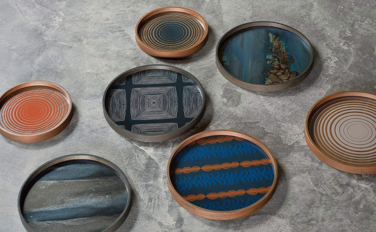 Organic Glass Tray by Ethnicraft, showing organic glass trays in live shot.