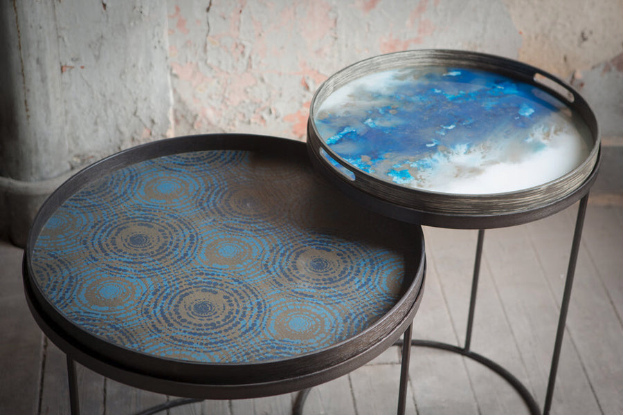 Organic Glass Tray by Ethnicraft, showing organic glass trays in live shot.