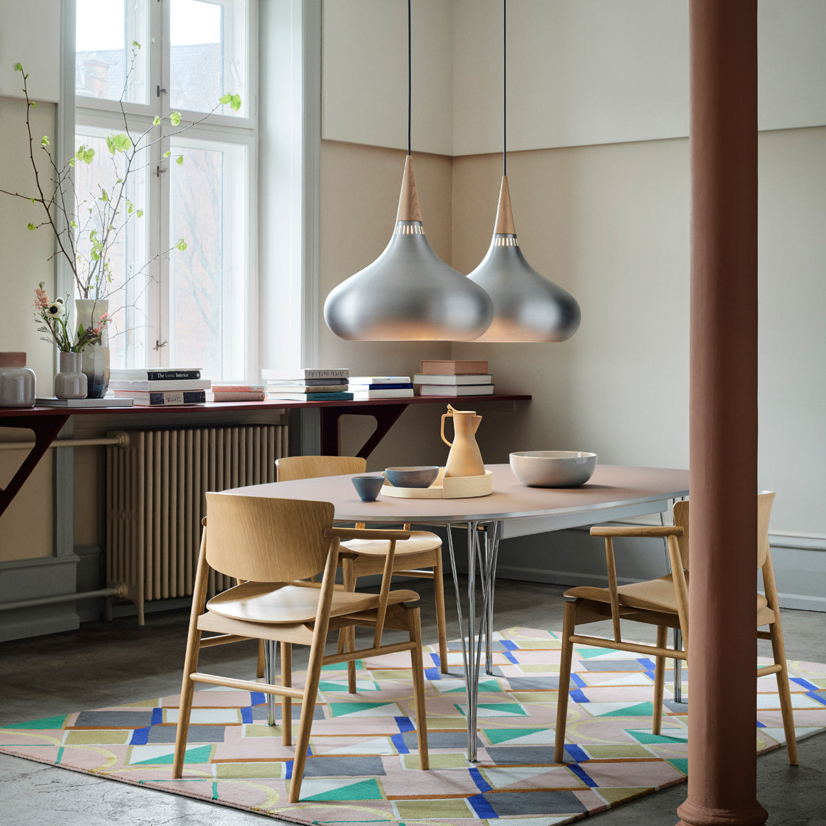 Orient Pendant by Fritz Hansen, showing orient pendants in live shot.