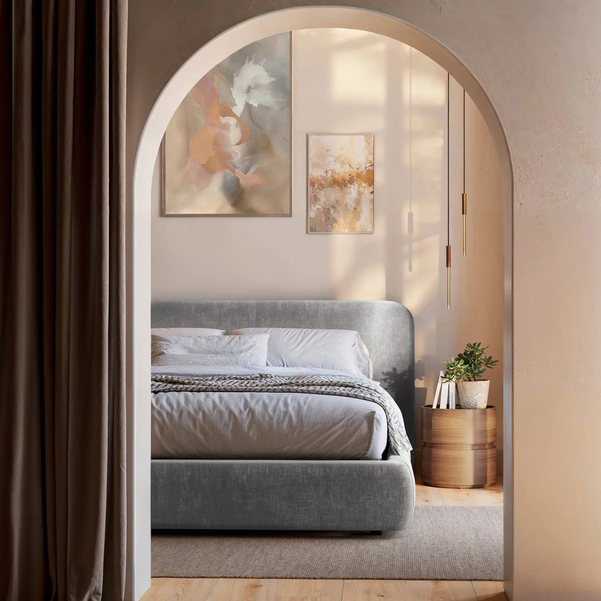 Orson Bed by Viesso, showing closeup view of orson bed in live shot.