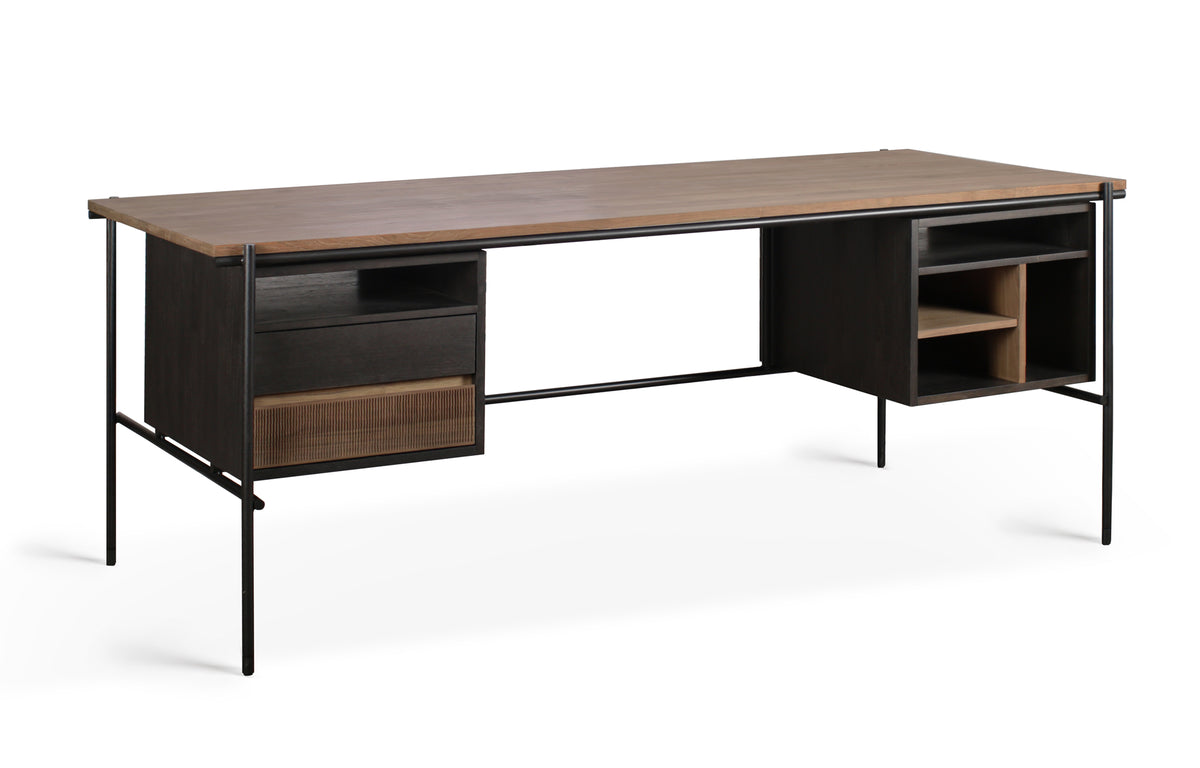 Oscar Desk by Ethnicraft - 78.5" x 35.5" with 2 Drawers Teak Wood.
