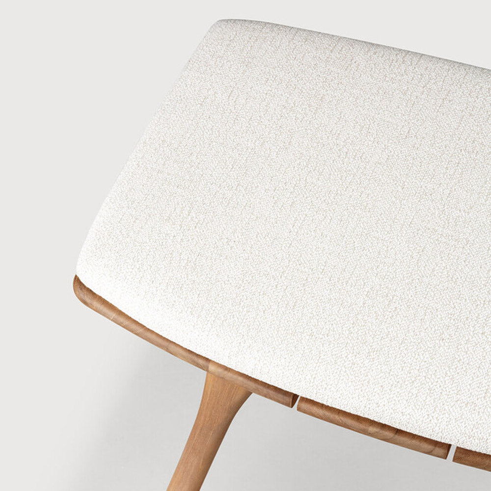 Osso Outdoor Stool by Ethnicraft, showing closeup view of osso outdoor stool.