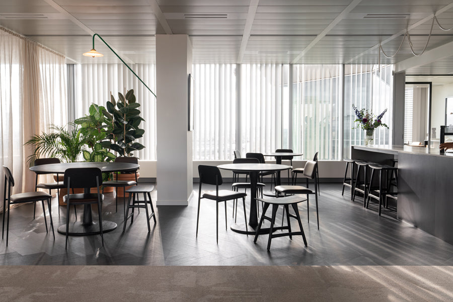 Osso Stool by Ethnicraft, showing osso stools in live shot.