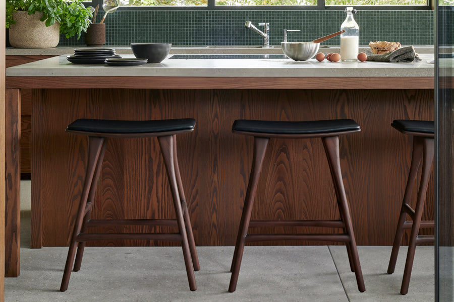 Osso Stool by Ethnicraft, showing osso stools in live shot.