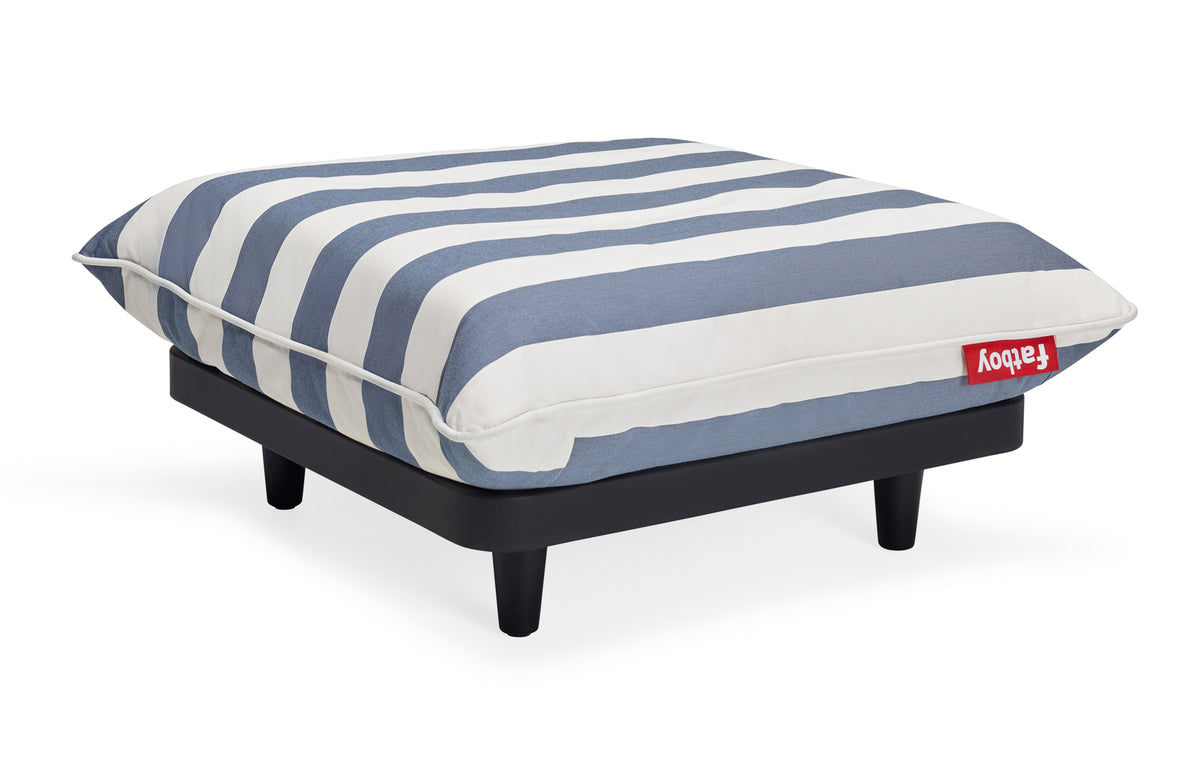 Paletti Sectional by Fatboy - Ottoman, Ocean Blue Stripe Sunbrella Fabric.
