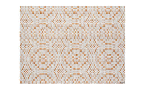 Overshot Placemat by Chilewich - Rectangle Placemat, Butterscotch Overshot Weave.