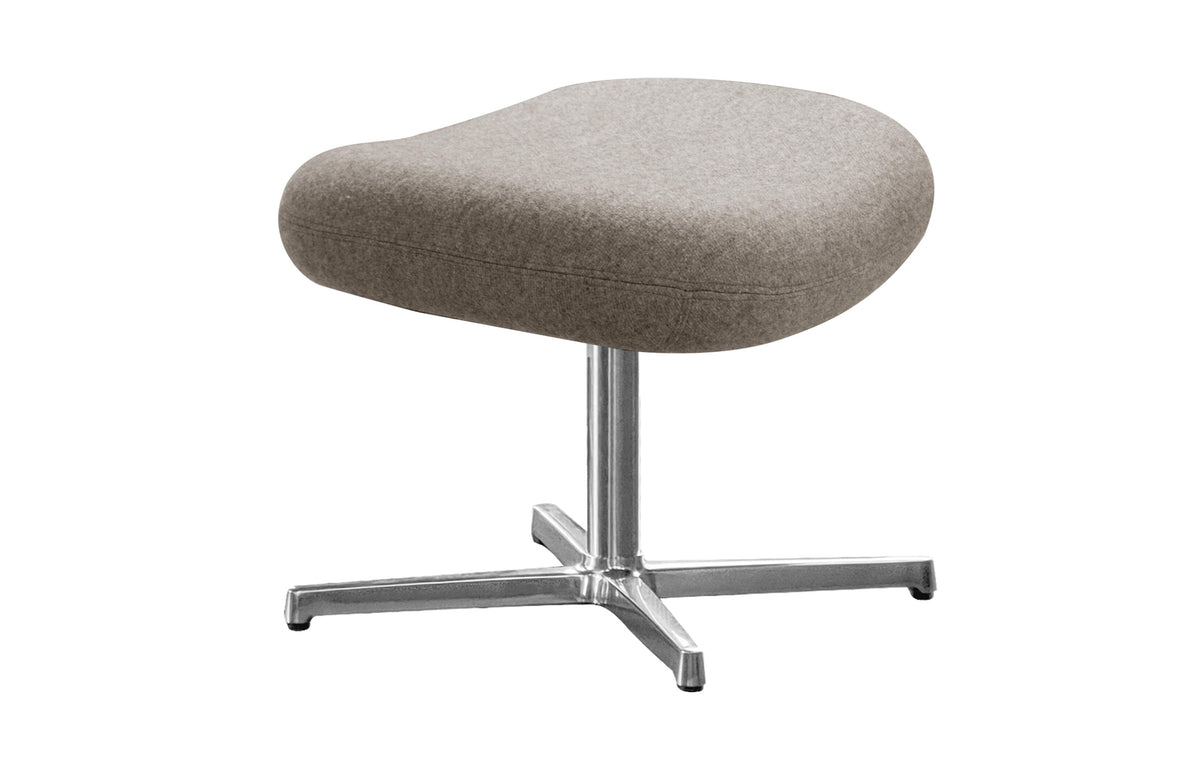 Pace Footstool by Cane-Line - Polished Aluminum, Light Brown Zen.