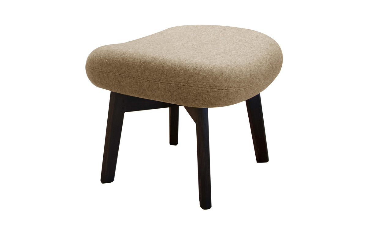 Pace Footstool by Cane-Line - Dark Brown Mahogany, Turmeric Yellow Chenny.