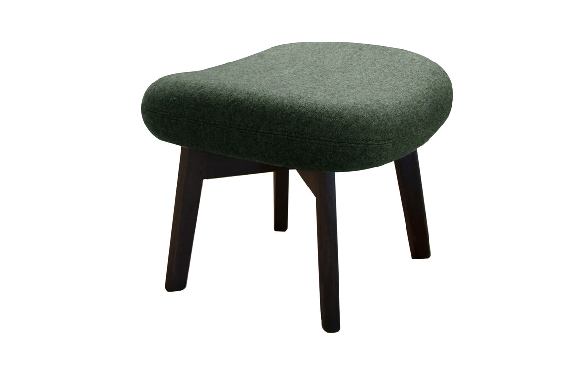 Pace Footstool by Cane-Line - Dark Brown Mahogany, Dark Green Zen.