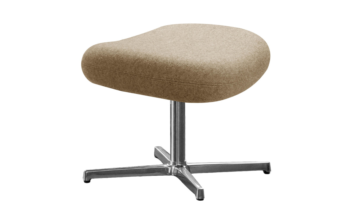 Pace Footstool by Cane-Line - Polished Aluminum, Turmeric Yellow Chenny.