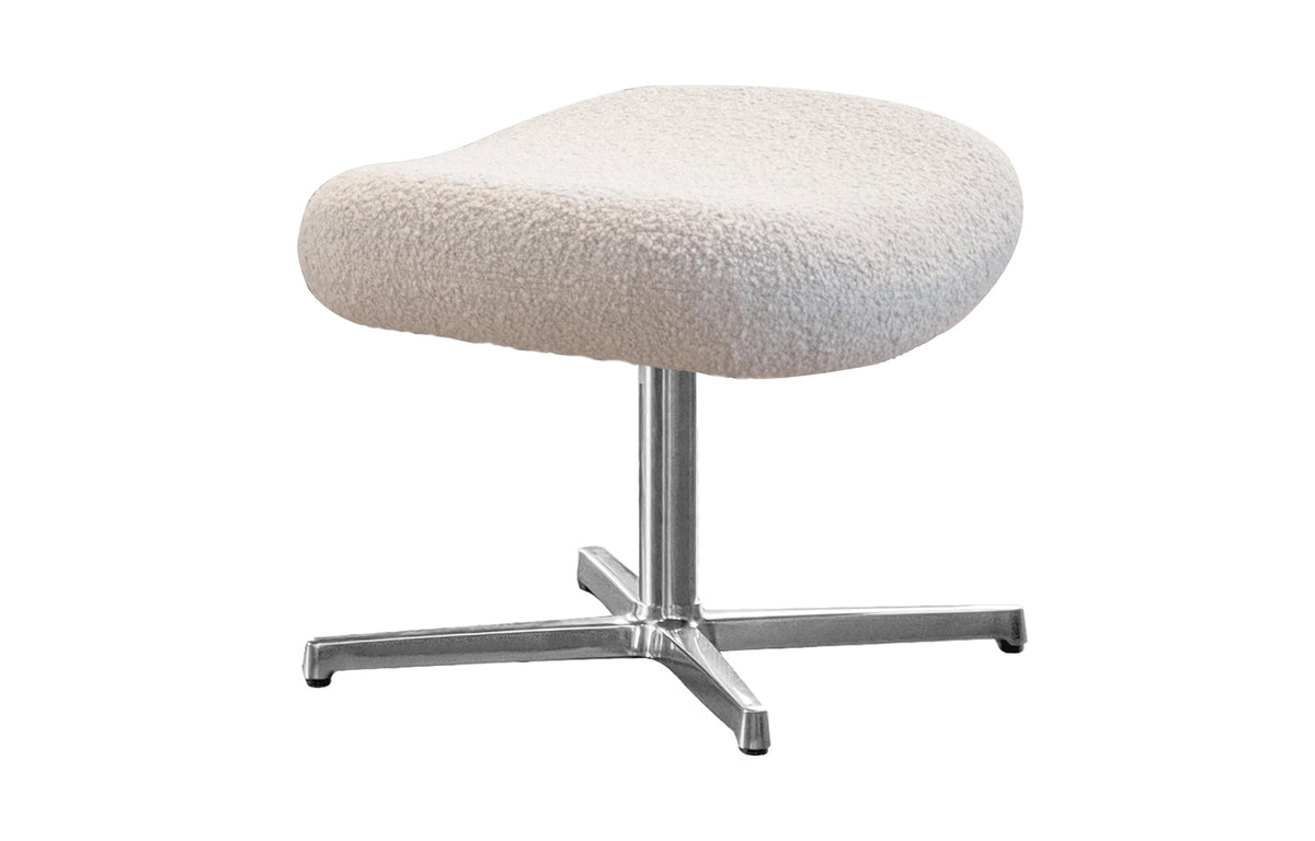 Pace Footstool by Cane-Line - Polished Aluminum, White Scent.