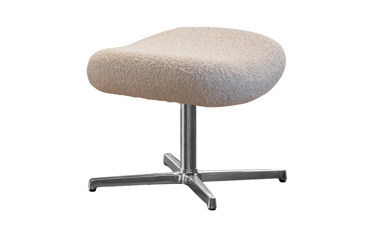Pace Footstool by Cane-Line - Polished Aluminum, Light Brown Scent.