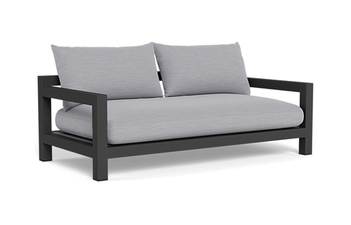 Pacific 2-Seater Sofa by Harbour - Asteroid Aluminum, Cloud Panama.