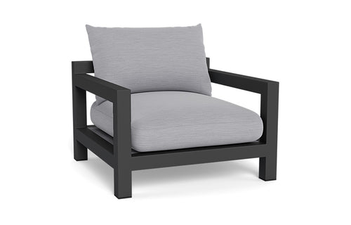 Pacific Arm Chair by Harbour - Lounge, Asteroid Aluminum, Cloud Panama.