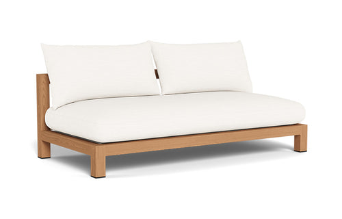 Pacific Armless Sectional Sofa by Harbour - Natural Teak, Blanco Panama.