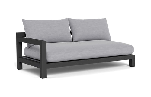 Pacific Left Arm Sectional Sofa by Harbour - Asteroid Aluminum, Cloud Panama.