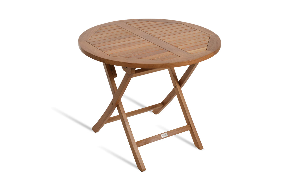 Pamela Folding Dining Table by SohoConcept - Medium Round/Teak Wood.