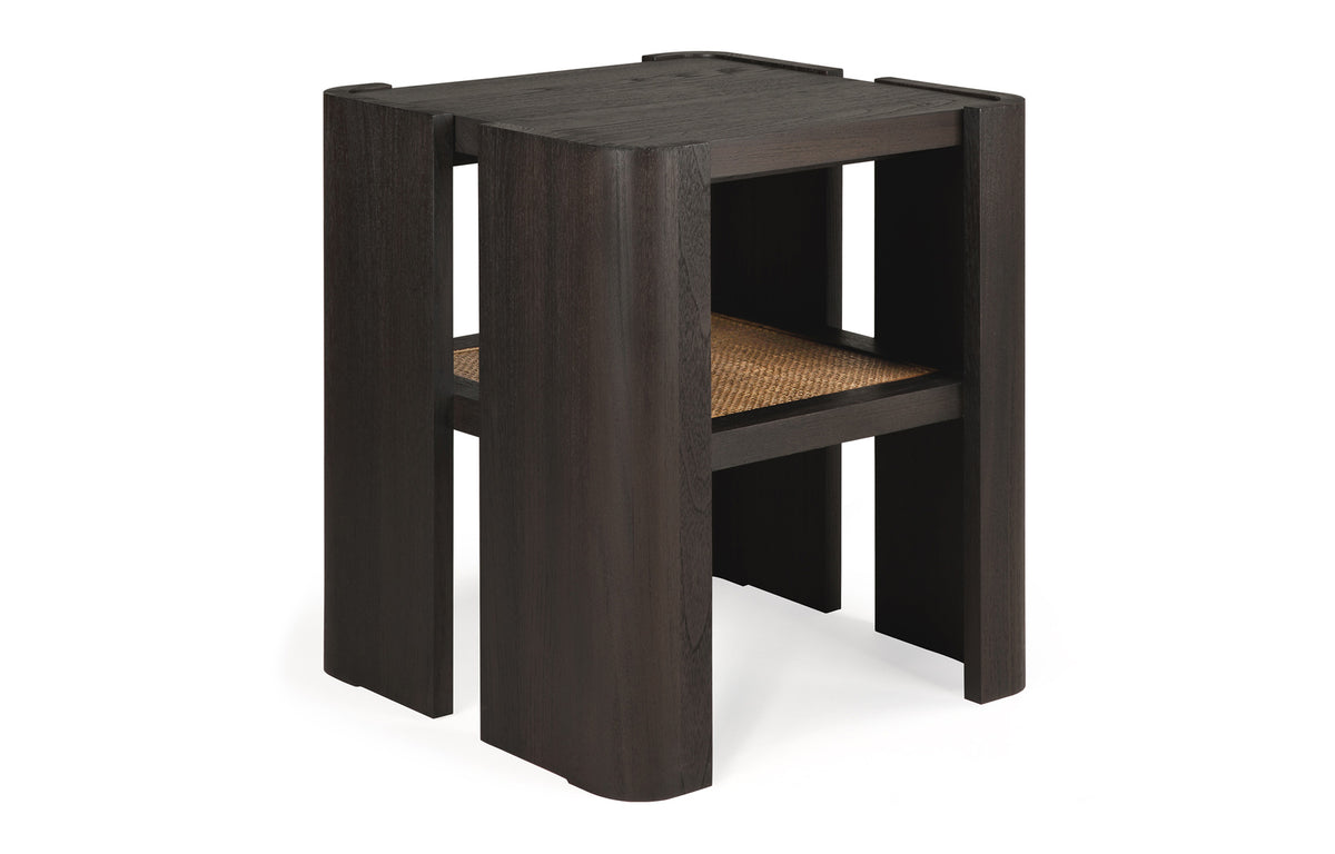 Panel Side Table by Ethnicraft, showing angle view of panel side table.