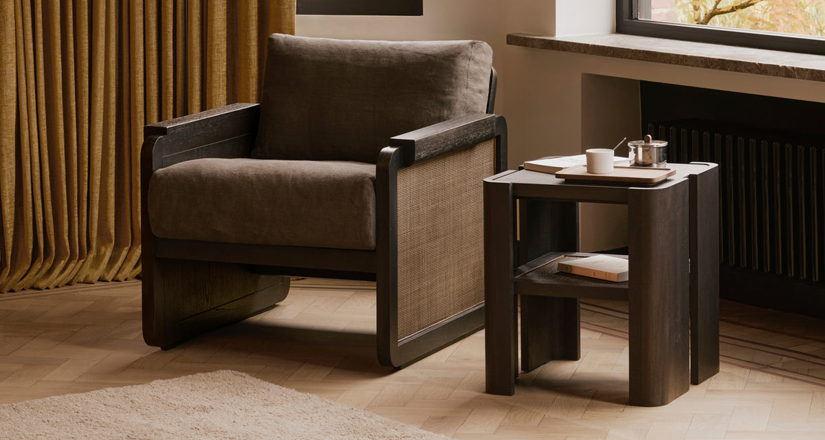 Panel Side Table by Ethnicraft, showing panel side table in live shot.