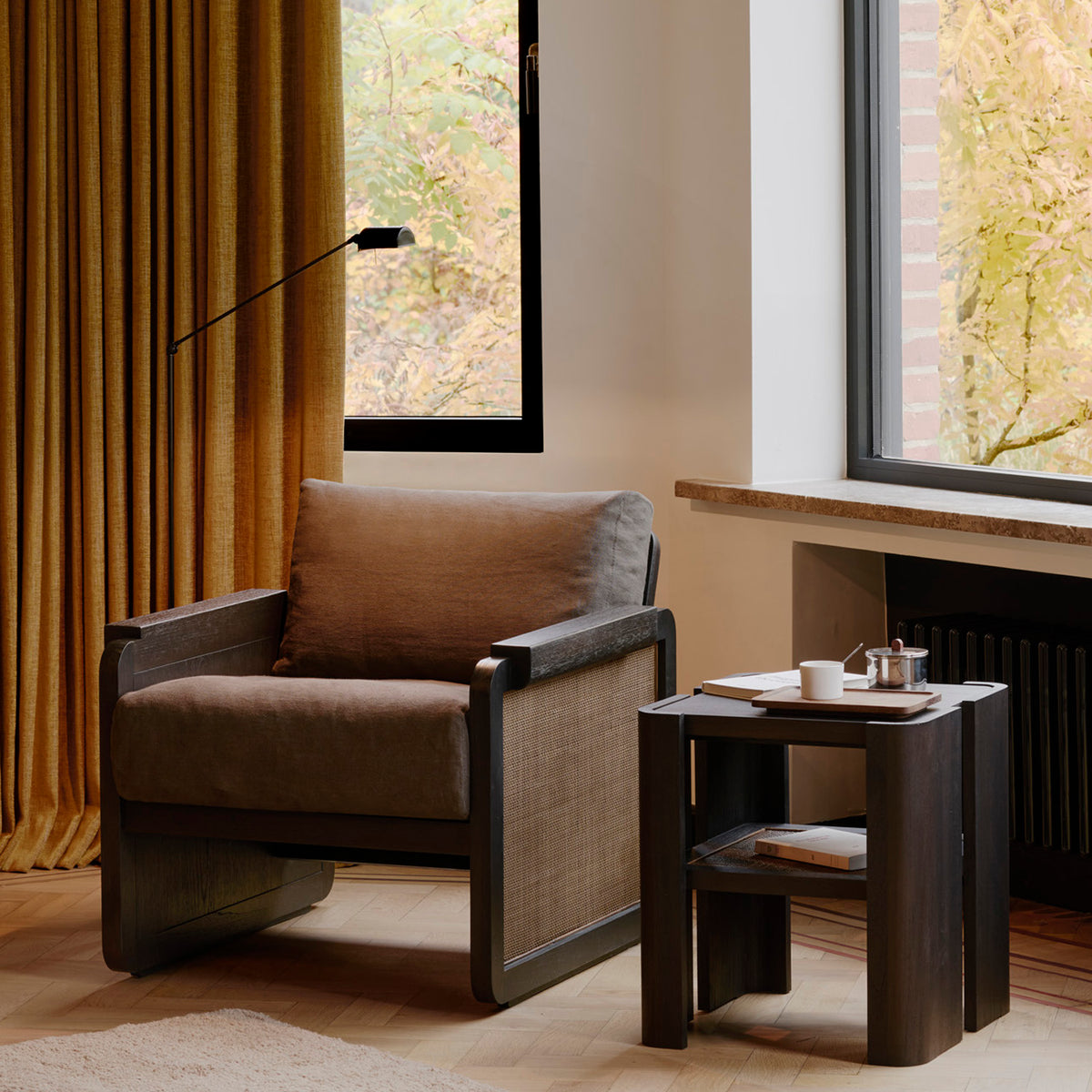Panel Side Table by Ethnicraft, showing panel side table in live shot.