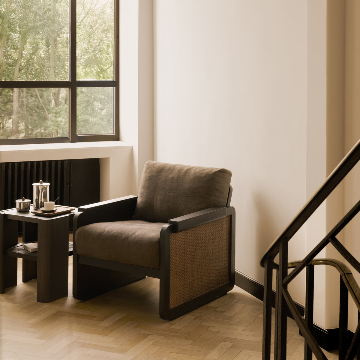 Panel Side Table by Ethnicraft, showing panel side table in live shot.