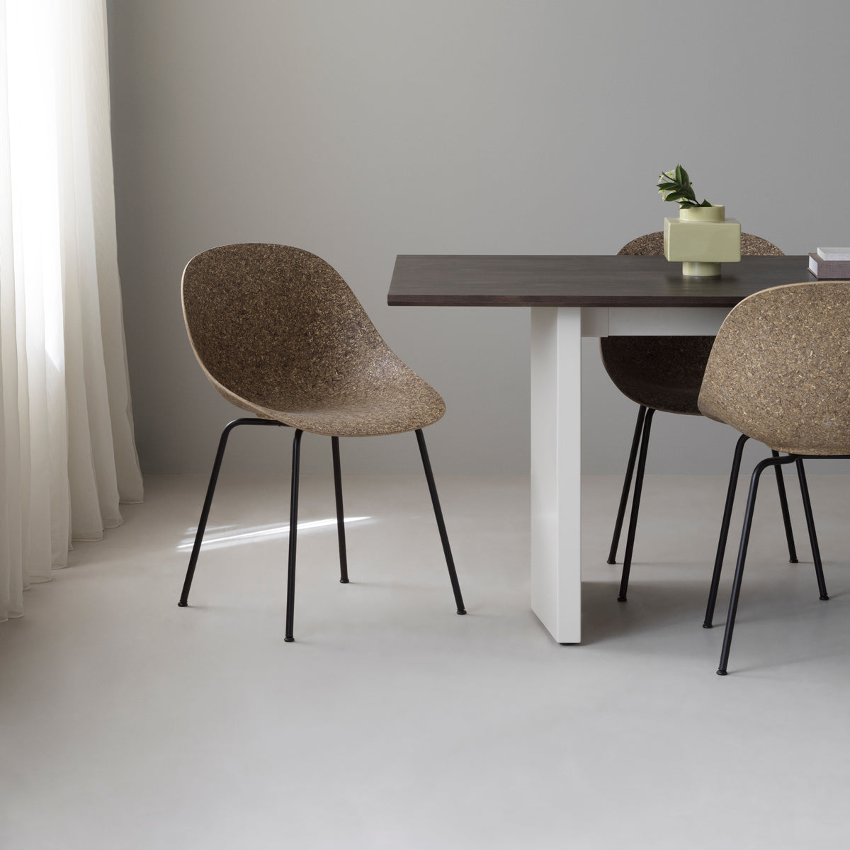 Panel Table by Normann Copenhagen, showing closeup view of panel table in live shot.