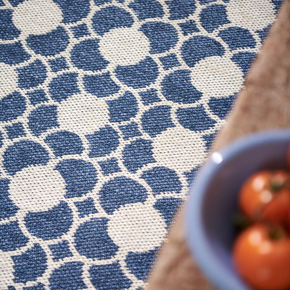Anya River Blue Runner Rug by Pappelina, showing anya river blue runner rug in live shot.
