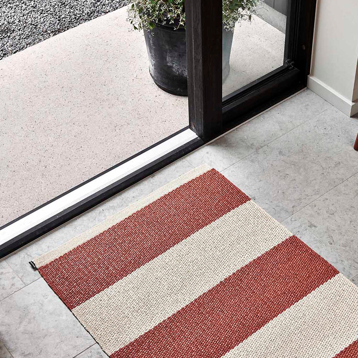 BOB Brick Runner Rug by Pappelina, showing bob brick runner rug in live shot.