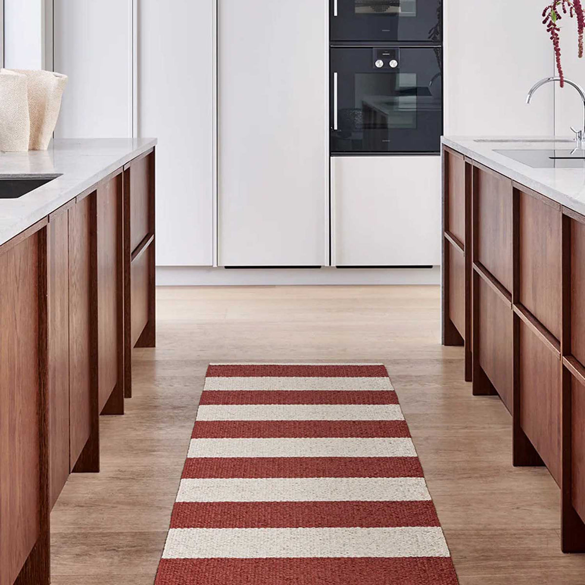 BOB Brick Runner Rug by Pappelina, showing bob brick runner rug in live shot.