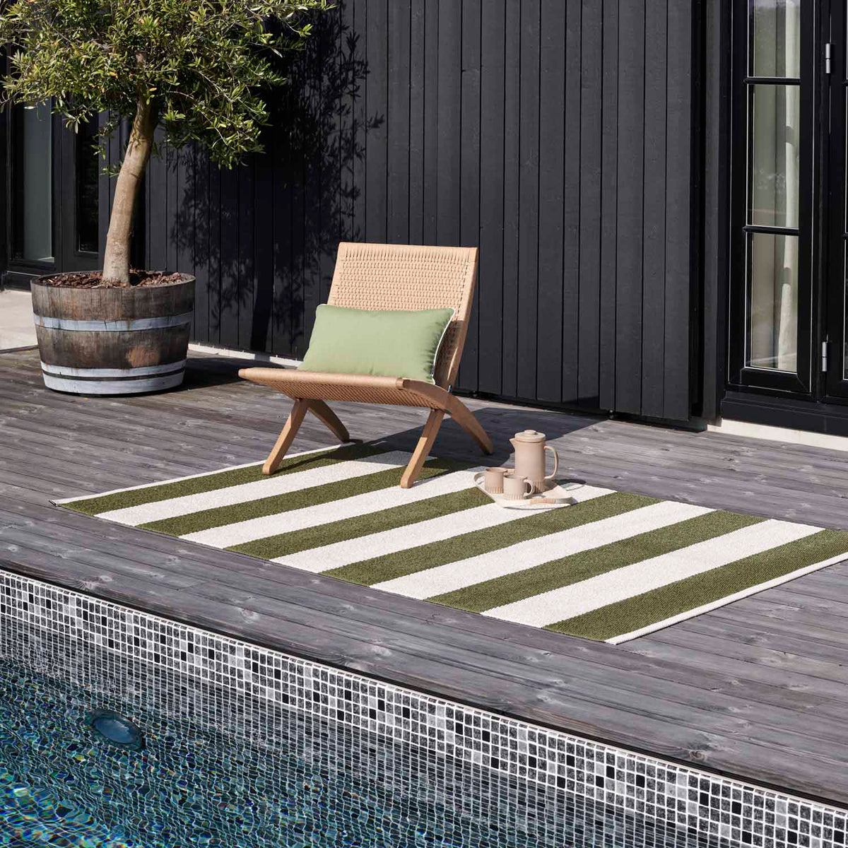 BOB Pine Runner Rug by Pappelina, showing bob pine runner rug in live shot.