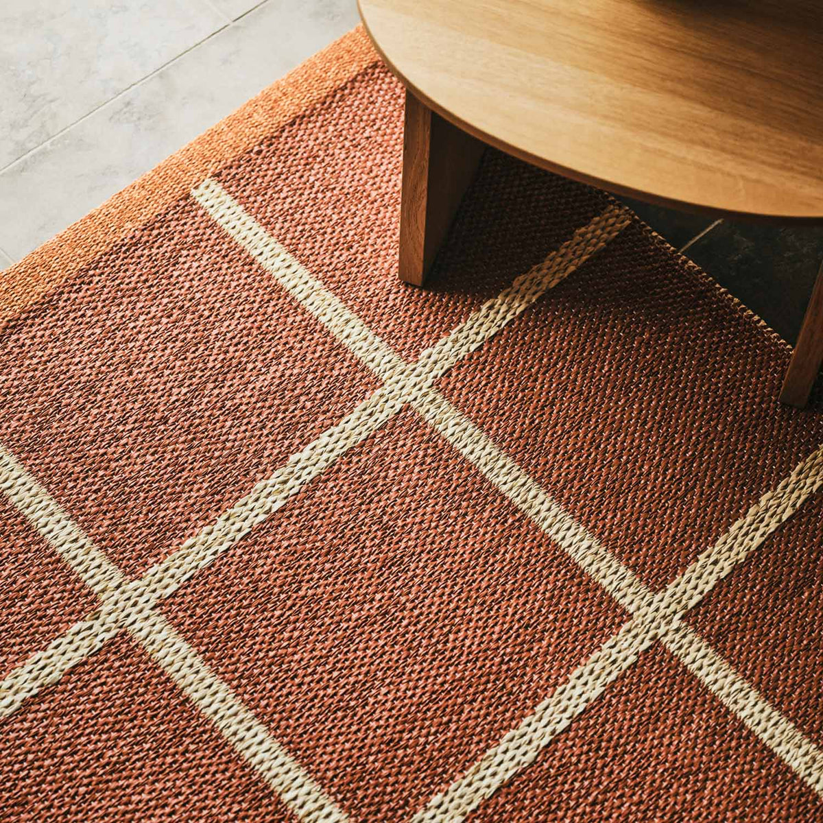 CRISS Brick Runner Rug by Pappelina, showing criss brick runner rug in live shot.