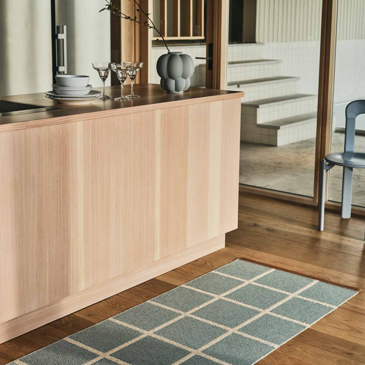 CRISS Potato Runner Rug by Pappelina, showing criss potato runner rug in live shot.