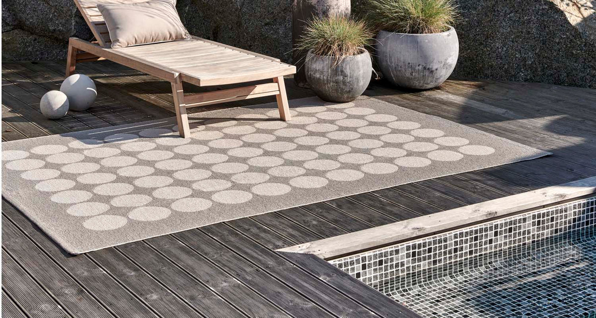 Hugo Vanilla Runner Rug by Pappelina, showing hugo vanilla runner rug in live shot.