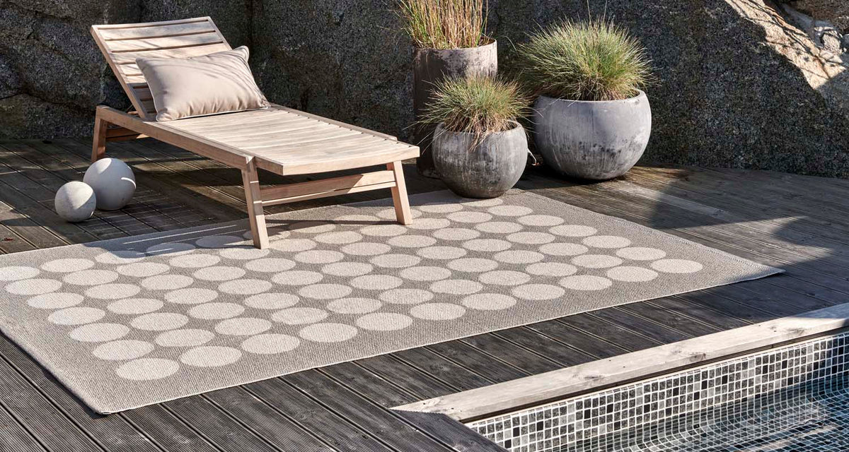 Hugo Walnut Runner Rug by Pappelina, showing hugo walnut runner rug in live shot.